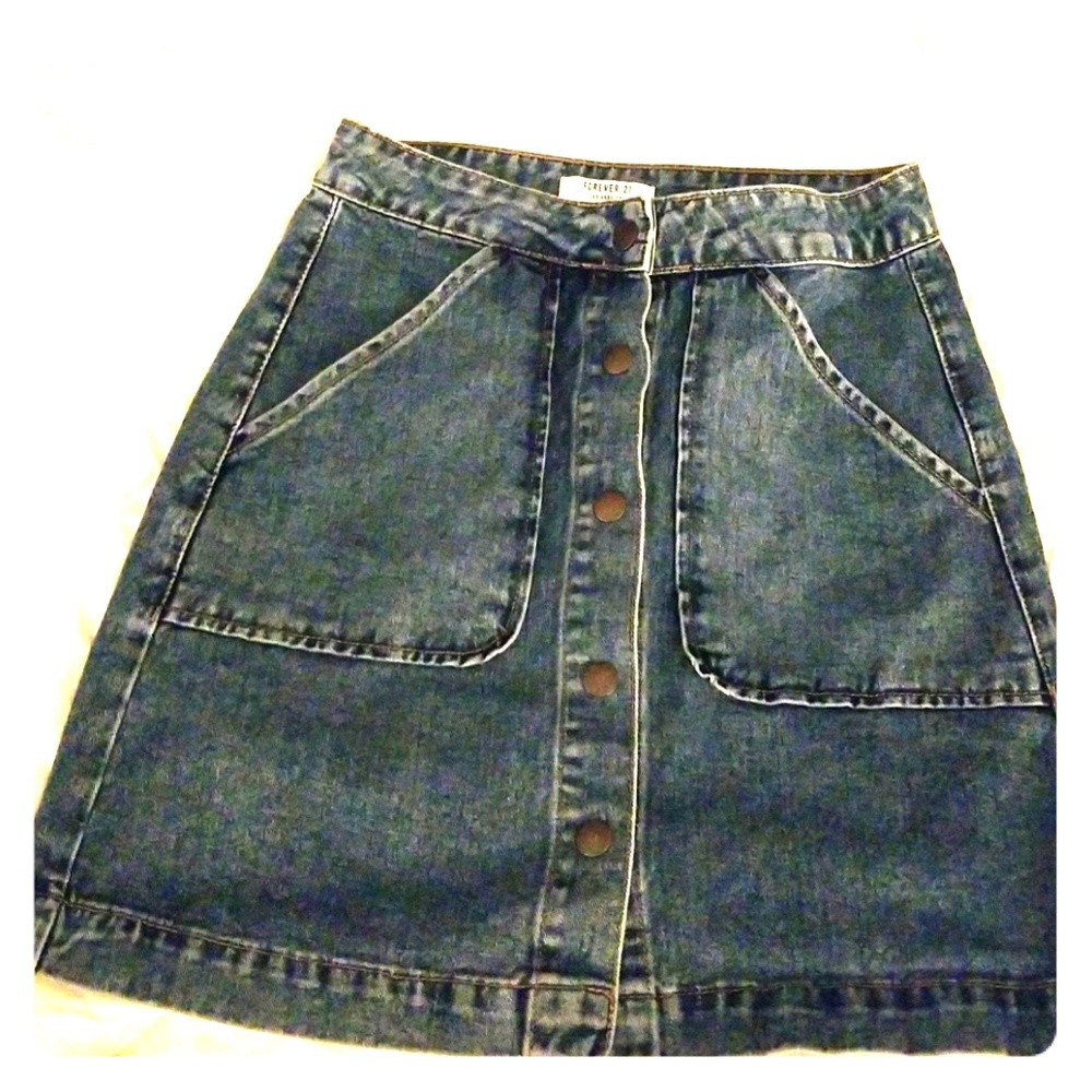 Button up jean skirt